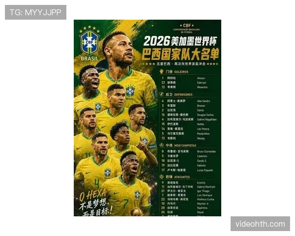 巴西队2026世界杯阵容预测：内马尔领衔桑巴军团能否重夺大力神杯